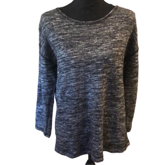J. CREW WOOL BLEND HEAVY SWEATER HEATHERED BLACK SIZE MEDIUM - Picture 1 of 13